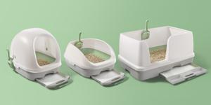 three sizes of breeze litter box system