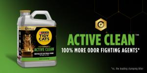 Purina Tidy Cats Performance+ Active Clean multi-cat clumping litter designed to neutralize bacterial odors on contact