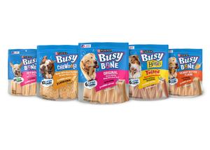 Lineup of Busy dog chew treats