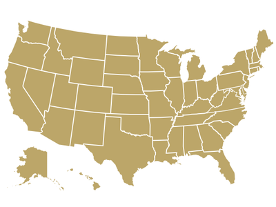 US map for Service Dog Salute locations