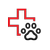 medical cross and a paw print