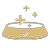 Dog food bowl with probiotic icon.