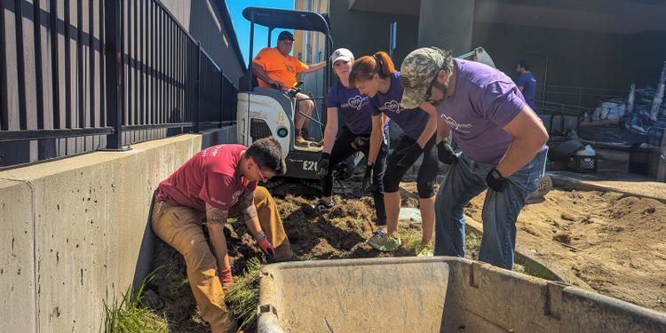 purina associates volunteer at park renovation