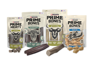 Line of Prime Dog Chews and Treats packages