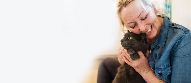 Woman with a cat