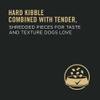 Hard kibble combined with tender, shredded pieces for taste and texture dogs love.