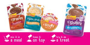 Friskies Complements products next to the words “mix it in a meal, toss it on top, try it as a treat”