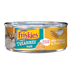 Friskies Tasty Treasures Scallop Flavor Chicken & Ocean Fish Dinner Pate Wet Cat Food