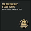 for overweight and less active adult dogs over 50 lbs