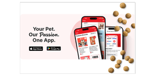 Phone screens display exclusive content found within the myPurina app with text: Your Pet. Our Passion. One App.