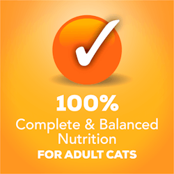 100% complete and balanced nutrition for adult cats