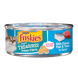 Friskies Tasty Treasures Scallop Flavor Ocean Fish & Tuna in Sauce Wet Cat Food