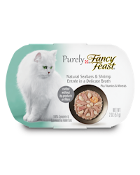 Fancy Feast® Natural Seabass & Shrimp Wet Cat Food in a Delicate Broth