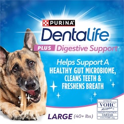 DentaLife Plus Digestive Support helps support a healthy gut microbiome, cleans teeth & freshens breath.
