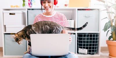 Woman with a cat