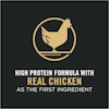 Fórmula rica en proteínas con carne real de pollo como ingrediente principal