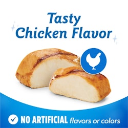 Tasty chicken flavor. No artificial flavors or colors.