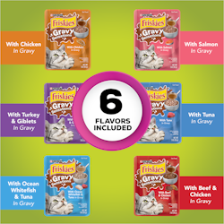 Friskies Gravy Sensations Pouches Wet Cat Food Variety Pack 72 Count 