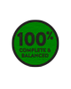 one hundred percent complete and balanced