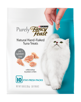 Bocadillos para gatos de atún puramente naturales desmenuzados a mano Fancy Feast