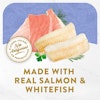 Elaborado con salmón y pescado blanco reales