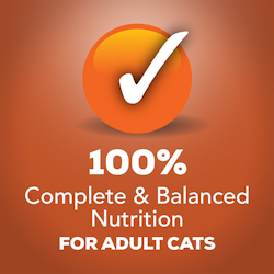 100 percent complete and balanced nutrition for adult cats