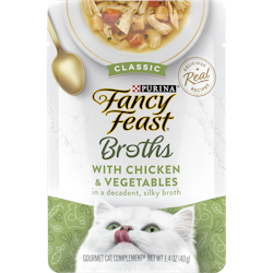 Purina Fancy Feast Broths Wet Cat Food Broth Complement Classic With Chicken and Vegetables