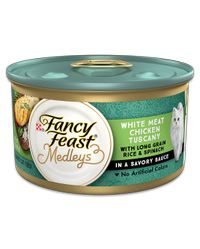 White Meat Chicken Tuscany Wet Cat Food With Long Grain Rice & Spinach in a Savory Sauce 