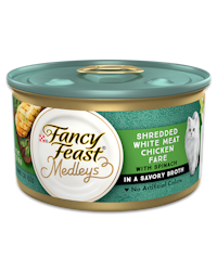 Fancy Feast Medleys Shredded White Meat Chicken Fare With Spinach in a Savory Broth Wet Cat Food 