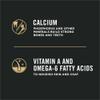 con calcio y fósforo, que mantienen huesos y dientes fuertes, vitamina a y ácidos grasos omega 6
