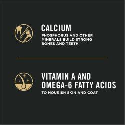 con calcio y fósforo, que mantienen huesos y dientes fuertes, vitamina a y ácidos grasos omega 6