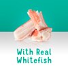 Hecho con carne real de pescado blanco