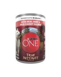 Purina ONE® True Instinct Tender Cuts in Gravy Dog Food Formula With Real Beef & Wild-Caught Salmon 