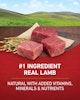 Number 1 ingredient real lamb natural with added vitamins, minerals, and nutrients
