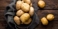 basket of potatoes on counter