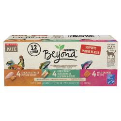Paquete surtido de alimento húmedo para gatos Beyond® sin cereales, recetas de paté de pollo, salmón y pescado blanco