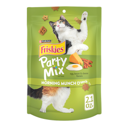Friskies Party Mix Morning Munch Crunch Cat Treats package