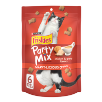 Friskies Party Mix Crunch Gravylicious Chicken & Gravy Flavors Cat Treats Friskies Party Mix Crunch Gravylicious Chicken & Gravy Flavors Cat Treats