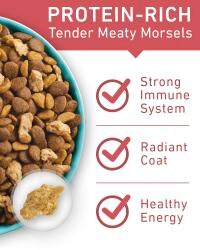 Protein rich tender meaty morsels strong immune system radiant coat healthy energy