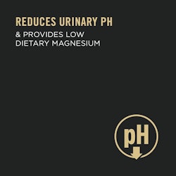 Reduces urinary pH & provides low dietary magnesium