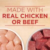 Elaborado con carne real de pollo y res