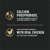 Fósforo de calcio y otros minerales. Fórmula rica en proteínas con carne real de pollo