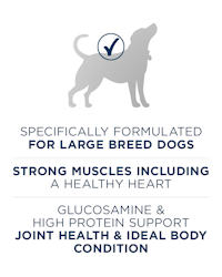 specifically formulated for large breed dogs