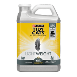 Parte delantera del paquete de arena ligera para gatos Tidy Cats 4 In 1