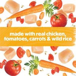 made with real chicken, tomatoes, carrots and wild rice