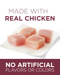 made with real chicken, no artificial flavors or colors