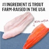 El ingrediente principal es trucha criada en granjas de Estados Unidos