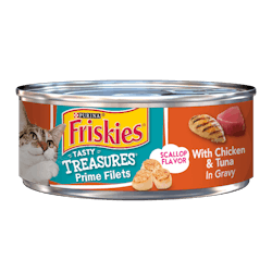 Friskies Tasty Treasures Scallop Flavor Chicken & Tuna in Gravy Wet Cat Food