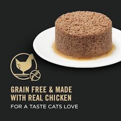 Grain free & made with real chicken for a taste cats love