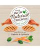 Made with natural chicken farm raised and flavors of carrots and chicken